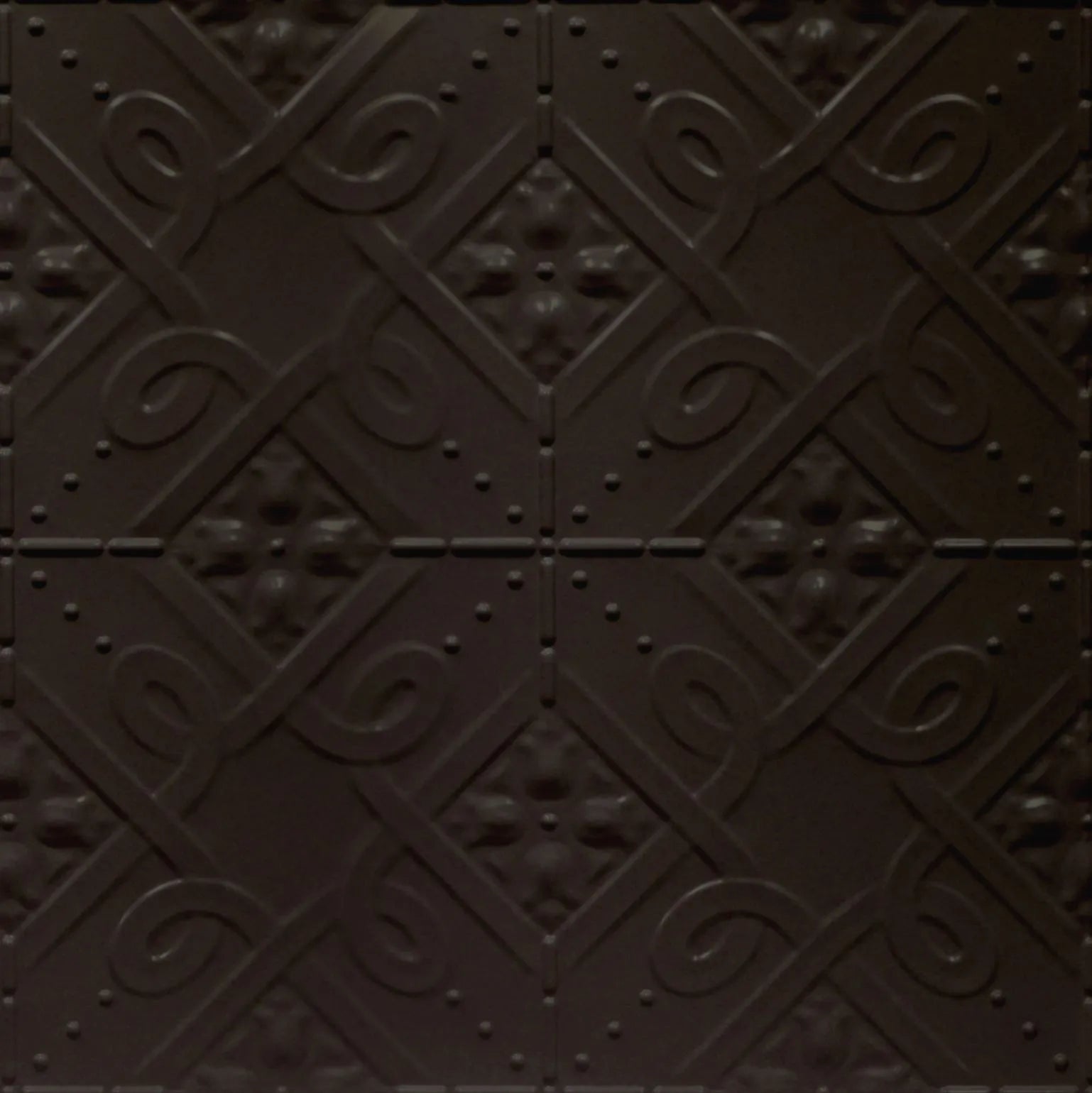 Dark brown textured patterned tile.