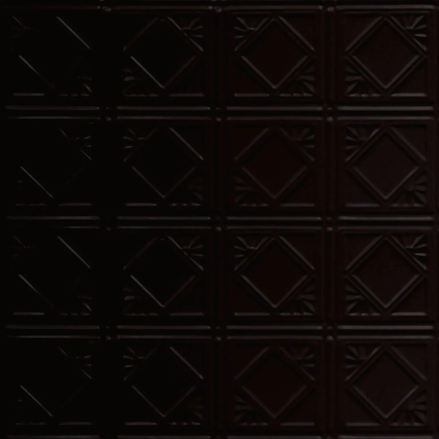 Dark chocolate bar with a grid pattern.