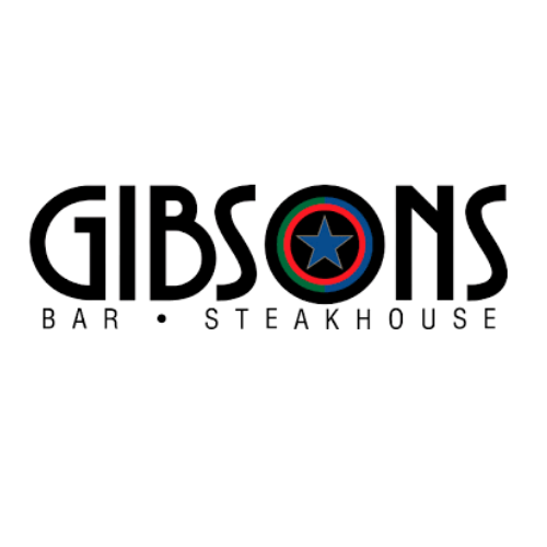 Gibsons Bar & Steakhouse logo with a star emblem on a white background