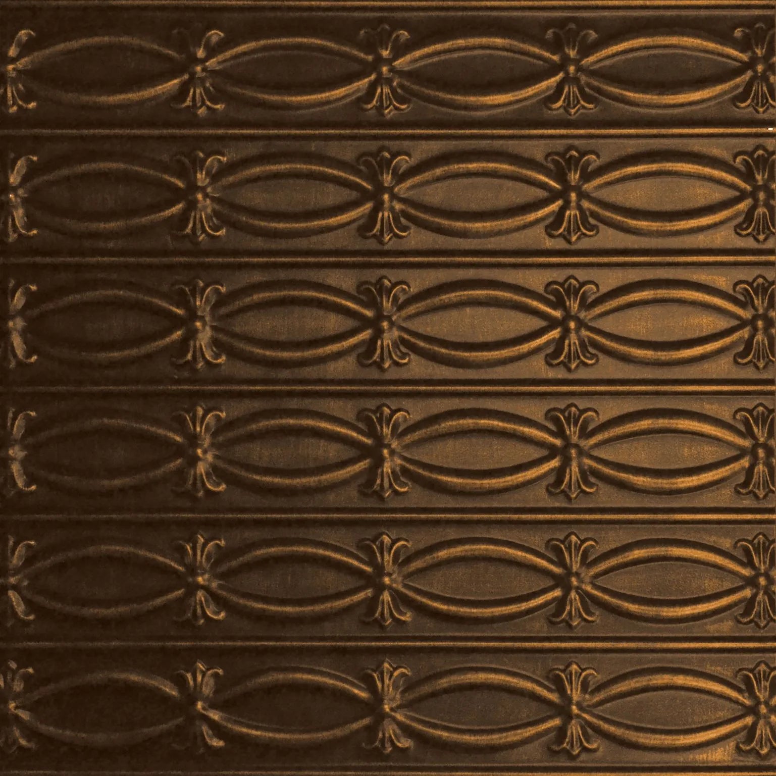 Decorative brown patterned tile with intricate designs.