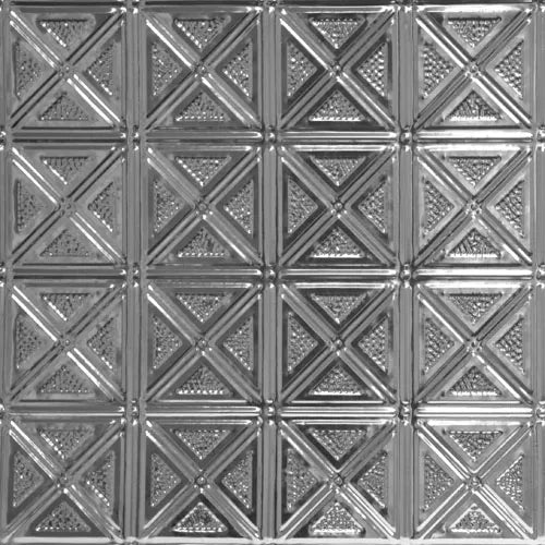 Metallic diamond patterned tile.