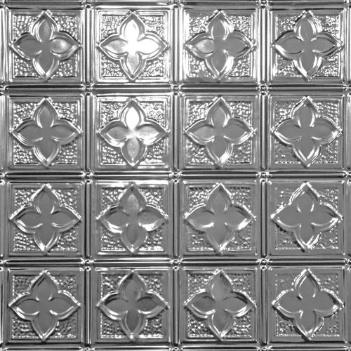 Metallic decorative ceiling tile pattern.