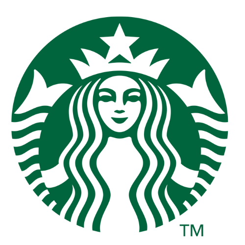 Starbucks logo with a stylized mermaid design on a white background