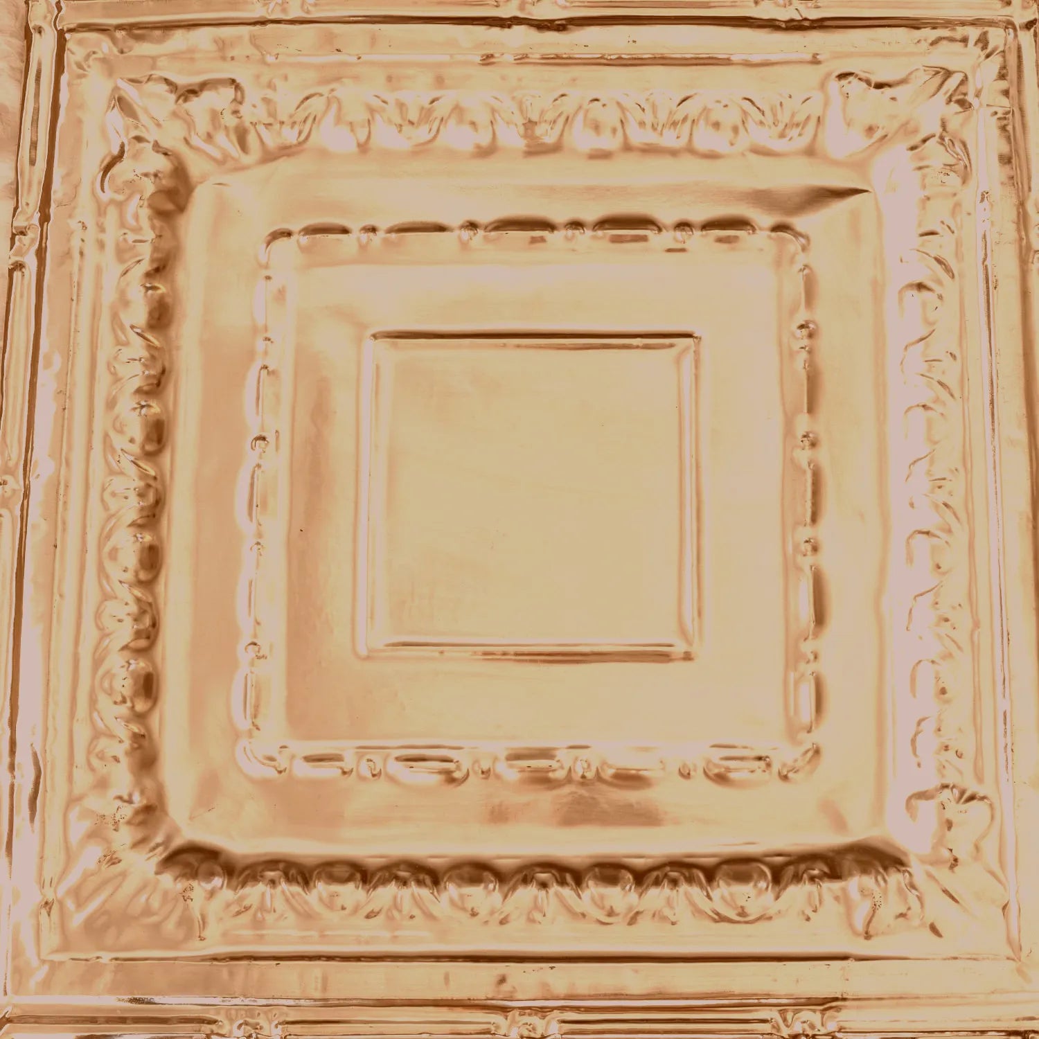 Decorative gold ceiling tile with intricate patterns