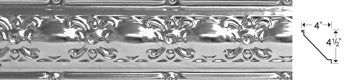 Decorative ceiling tile with intricate patterns and measurements.