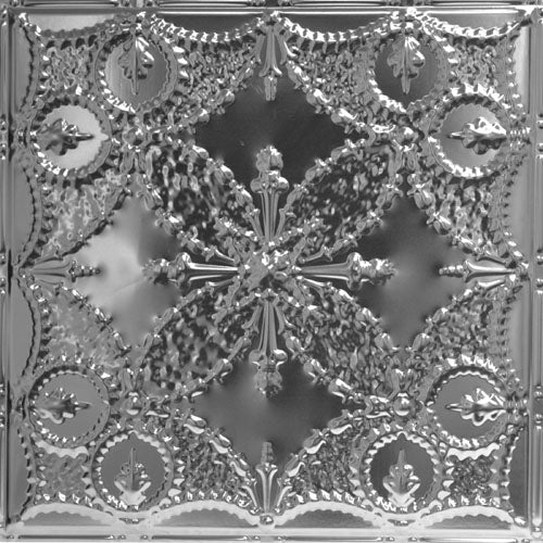 Decorative ceiling tile with intricate patterns.