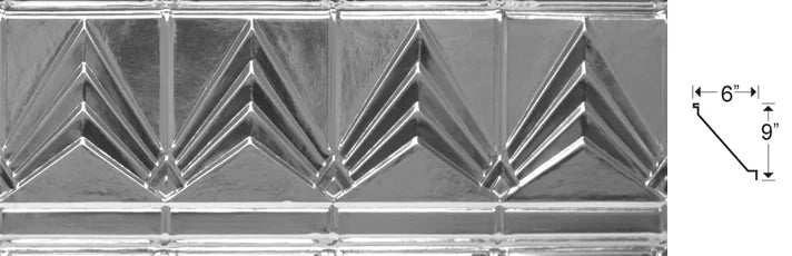 Decorative wall tile with geometric pattern and dimensions shown