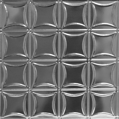 Decorative metal panel with a geometric pattern
