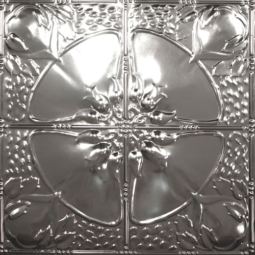 Decorative metallic panel with floral patterns