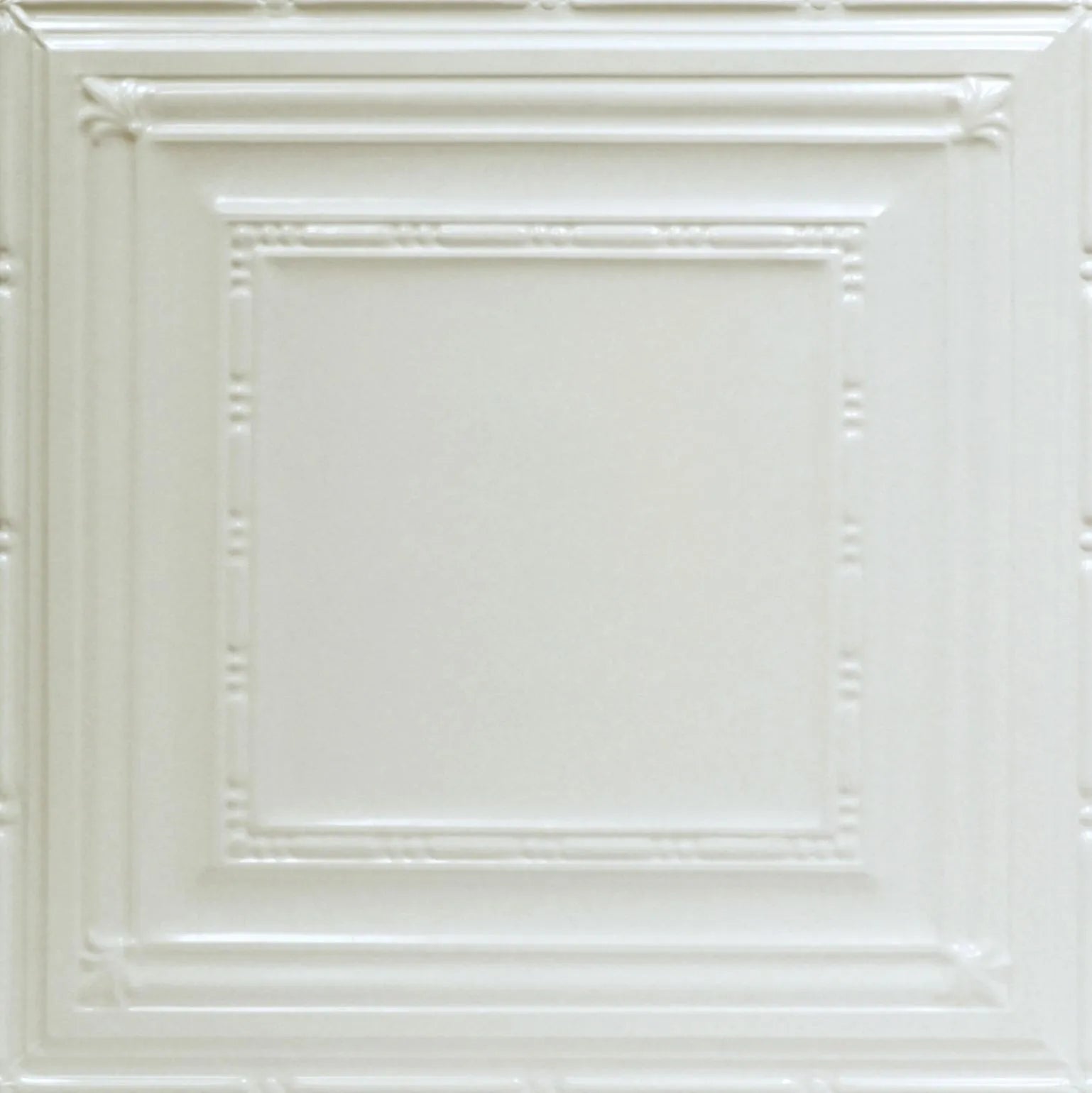 White ceramic tile with decorative border
