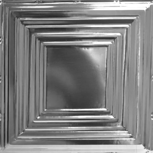 Metallic ceiling tile with reflective surface