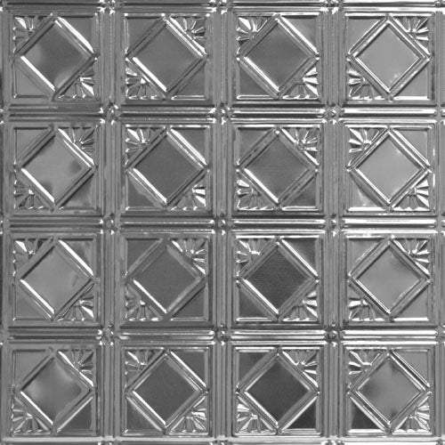 Metallic diamond patterned ceiling tile