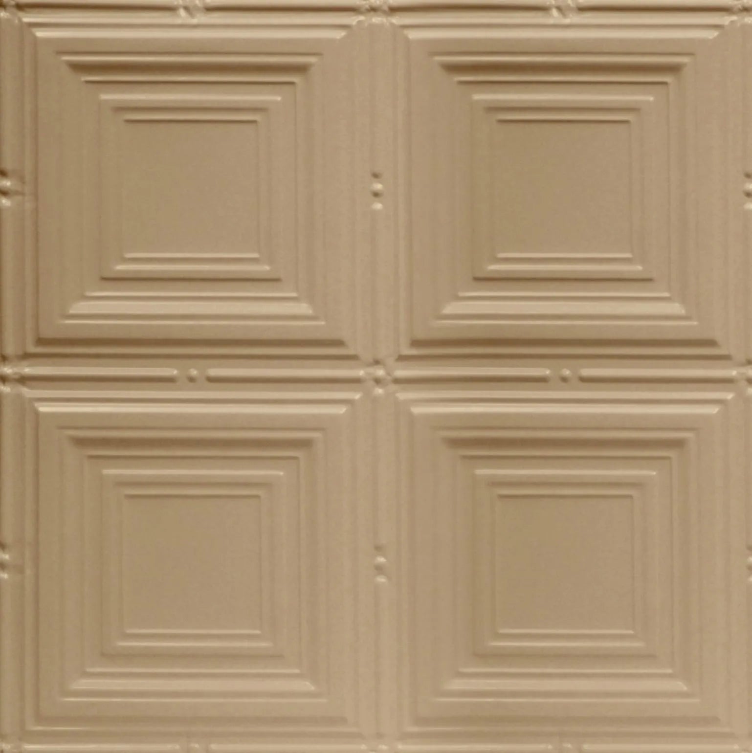 Beige decorative ceiling tile with a grid pattern.