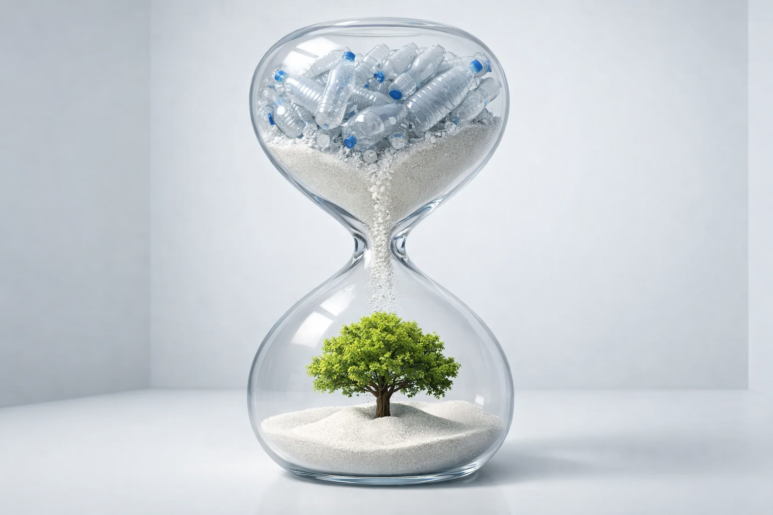 Hourglass forming a tree.