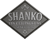 Shanko Tin Ceilings USA logo with text 'SINCE 1896' on a diamond-shaped background