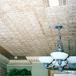 Weave pattern with Gothic cornice, Antique White Gold