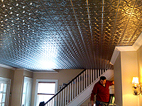 After tin ceiling installation